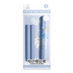 Triple Paper Blue Cute Pen-Style Erasers with 2 Eraser Refills Cartoon Pen Shaped Erasers Non-Toxic Eraser
