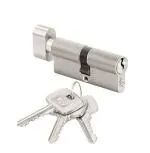 Godrej Locks SS Euro Profile Mortise Pin Cylinder (60mm) - Silver, Stainless Steel