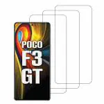 Kite Digital Xiaomi Poco F3 GT Transparent Tempered Glass Screen Protector with Full Screen Coverage (Except Edges) and Easy Installation Kit (Pack of 3)