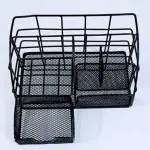 JELLIFY 6 Compartments metal mesh desk organizer (Black)