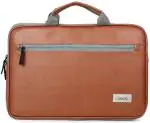 Wooum Premium Quality PU Leather 15.6 Inch Water Resistance Laptop Bag for HP, Dell, Lenovo, Asus Notebook MacBook Pro 16/15 Acer Samsung Chromebook with Handle (Light Brown)