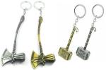 Blue Aura Sk Quality Multicolor Metal Avenger Thor Hummer Collaction Key Chain (Pack Of 4)