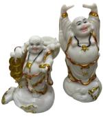 HINDUSTAN HEALTH & WELLNESS SOLUTION POLYSTONE/Marble DUST SHOWPIECES Laughing Buddha Table Top in Marble Dust 6 x 4 Each