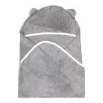 HOUSE OF ORAZ Premium Ultra Soft Organic Bamboo Baby Hooded 2 in 1 Bath Towel | 500 GMS, 82x82 cm | Pack of 1 (Baby towel + face towel)- (Color Grey)