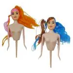 Konfiz Multicolor Plastic Cake Doll Premium Barbie Cake Doll Topper Set-2 (Pack Of 2)