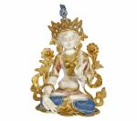 Kartique Decorative Star Brass Tibetan Buddhist Goddess Tara Idol - 8 inch