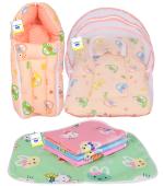 Toddylon New Born Baby Bedding Set Combo Mattress with Net Sleeping Bag & Nappy Changing Mat Sheets