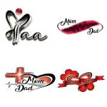 Temporary Tattoowala Mom Dad Designs combo Pack of 4 Temporary Tattoo StickerFor Men and Woman Temporary body Tattoo