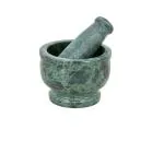 eGharonda Green Marble Imam Dasta Mortar and Pestle Set, 4 inch