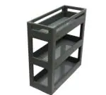 BROWN STONE Aluminium Profile Bottle Pullout Basket | 3 Shelf Modular Kitchen Rack | Kitchen Organizer-(Height 20