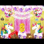 SV Traders Unicorn Theme 8th Birthday Decoration For Girls/Boys/Kids Combo Of 80 Pcs