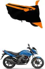 RONISH Two Wheeler Cover for Honda (CB Unicorn 160, Black, Orange)