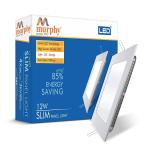 Murphy 12-Watt Slim Square LED Panel Ceiling Light (Warm White)