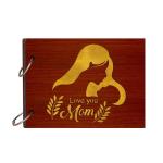 Craft Qila Love you mom Wooden Scrapbook Photo Album for Memorable Gift Size (22cm x 16cm x 4cm)