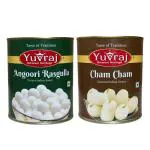 Yuvraj sweets Angoori Rasgulla & cham cham combo pack (1 kg x 2 ) pack