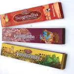 Gangotri Bambooles Agarbatti Incense Sticks, Pack of 2, 124 Sticks, Vanaushadhi & Surgandha & Kusumgandha Fragrance, Free Stand