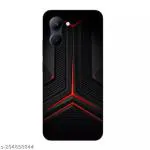 CASSIPRO Realme C33 Mobile Phone Back Cover For Boys And Girls | Red Triangle Line 3D Matte Printed Plastic Case