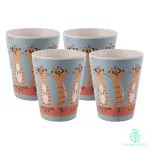 The Bamboo Co Playful Pussy Kids Glass -Set of 4 | 250 ml | Eco-friendly |Organic & Natural