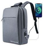 Travalate Laptop Backpack with USB Charging Port for Travel, Office, Collage, Business Bag, Gift for Men and Women - (Gray)