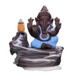 CRAFTAM Polyresin Ganesh Smoke Backflow Waterfall Incense Holder with 10 Back Flow Incense Cone
