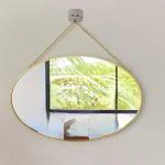 ARTINCO Art India Collections Vintage Hanging Round Mirror With Brass Border For Decoration Hanging Mirror 6X6 Inches