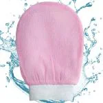 BEUNIXX Exfoliating Bath Glove for Dead Skin and Tan Removal, Pure Viscose Fiber - Pack of 1 (Pink)