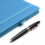 COI Blue Diary Notebook - Vintage Faux Leather A5 Travel Journal to Do List Planner Diary for Business, Professional for Office Going Men and Women.