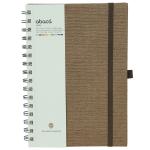 Comma Abaca | A5 Wire-O-Bound Spiral Notebook | Elastic Band Closure | 200 Pages | Walnut Brown