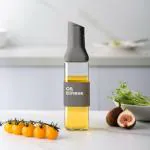 ECOVISTA auto flip glass oil dispenser/bottle 500 ml for pouring olive oil, vinegar, soya sauce etc leakproof for cooking in kitchen-1 pc