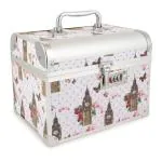 Clarabae Clip-Closure Makeup Organizer For Women Professional Travel Makeup Case Portable Artist Cosmetic Brush Organizer Storage Bag | Clock Tower Print