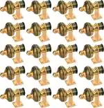 Sun Shield Multicolor, Gold Curtain Knobs, Curtain Hooks, Rod Rail Bracket Metal (Pack of 20)