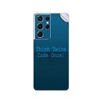 GADGETSWRAP Printed Vinyl Skin Sticker for Samsung Galaxy S21 Ultra - think twice code once