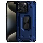 Casotec Armor Apple iPhone 15 Pro Defender Case | Rotating Ring Holder & Kickstand in-Built | Military Grade Armor | 360 Degree Protection Back Cover for Apple iPhone 15 Pro (Blue)