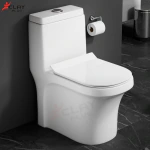 Clay Plus 107S - Premium Grade Ceramic's One Piece Western Toilet Commode With Soft Close Slim Seat Cover