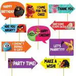 Festiko 10 Pieces Angry Birds Birthday Theme Photo Booth Props For Kids, Theme Birthday Party PhotoBooth Props And PhotoBooth Of Different Birthday Themes (Angry Birds Birthday Props)