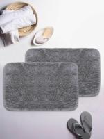 Bianca Plush Ultra-Soft Fluffy Bath Mat with Non-Slip Rubber Back (80 x 50 cm) 2 pcs (C_ BM681_ BM681)