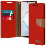 ClickCase Canvas Series Faux Leather Magnetic Card Holder Wallet Kickstand Case Flip Cover For Sony Xperia C5 Ultra (Red)