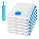 Kruvad Vacuum Storage Bag with Hand Pump Space Saver Compression Sealer Bags for Clothes for Blankets, Sweaters, Home & Travel Reusable Plastic Storage Bags with Zip lock [ Pack of 6 ]