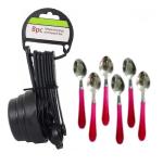 FIRST FRONT Plastic 8 Pieces Measuring Cups and Spoon Set With Stainless Steel Handle Spoon and Multicolour, (Pack of 2)