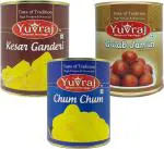 Yuvraj Gulab Jamun| kesar Ganderi & cham cham combo pack of 3 (1 KG x 3) Tin pack
