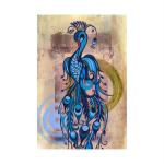 SHASWAT ART Abstract Peacock Art Painting Sparkle Coated Self Adhesive Wallpaper Without Frame Digital Reprint 24 inch x 36 inch Painting