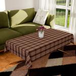 Kuber Industries Center Table Cover | Luxurious Check Design Coffee Table Cover | Jute Fabric Table Protector Cloth for Everyday Use | 40x60 Inch | Brown