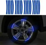 HUMMERTECH Car Tyre Reflective Stickers for Rim Universal Safety Warning reflective Sticker 15 mm x 0.13 m multicolor Reflective Tape (Pack of 20)