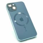 iPhone 14 Cover: New AG Frosted MagSafe Case with Camera Lens Protection (Blue)