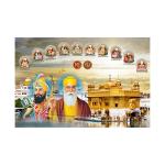 Dharvika Innovations Vinyl Poster Of Ten Sikh Gurus Guru Nanak Sparkle Coated Self Adhesive Waterproof Painting Without Frame - 24 X 36 Inch