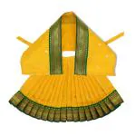 Vedic Vaani Goddess MATA Rani Shringar Poshak Radha Chunri Patka and Lehenga Ghagra Dress for Kalash Puja (Yellow, 9(H) x 13(W) Inch)