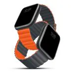 GRIPP Reverser Silicon Magnetic Sports Watch Strap for Smart Watch 42mm / 44mm/ 45mm Series 6/ Series 5/Series 4/Series 3/ Series 2/ Series 1 with Waterproof Durable & Flexible - (Grey/Orange)