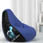 Biggie Bean Bag with Beans Filled - Size : XL - 3D Printed Bean Bag with Beans - Designed by : DonnaPaula London - Color: Mad Scientist - Blue Indigo - Best 3D Printed Bean Bag for Living Room - Pre-filled with Beans - Ready to use