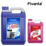 Fivanta Top & Front Load Liquid Detergent 1L with Dishwash Gel 1L (Rose 1L + Top & Front Detergent Liquid 1L)