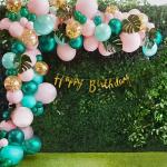 SpecialYou.in Flamingo Tropical Jungle Birthday Decoration Combo (Pack of 61)